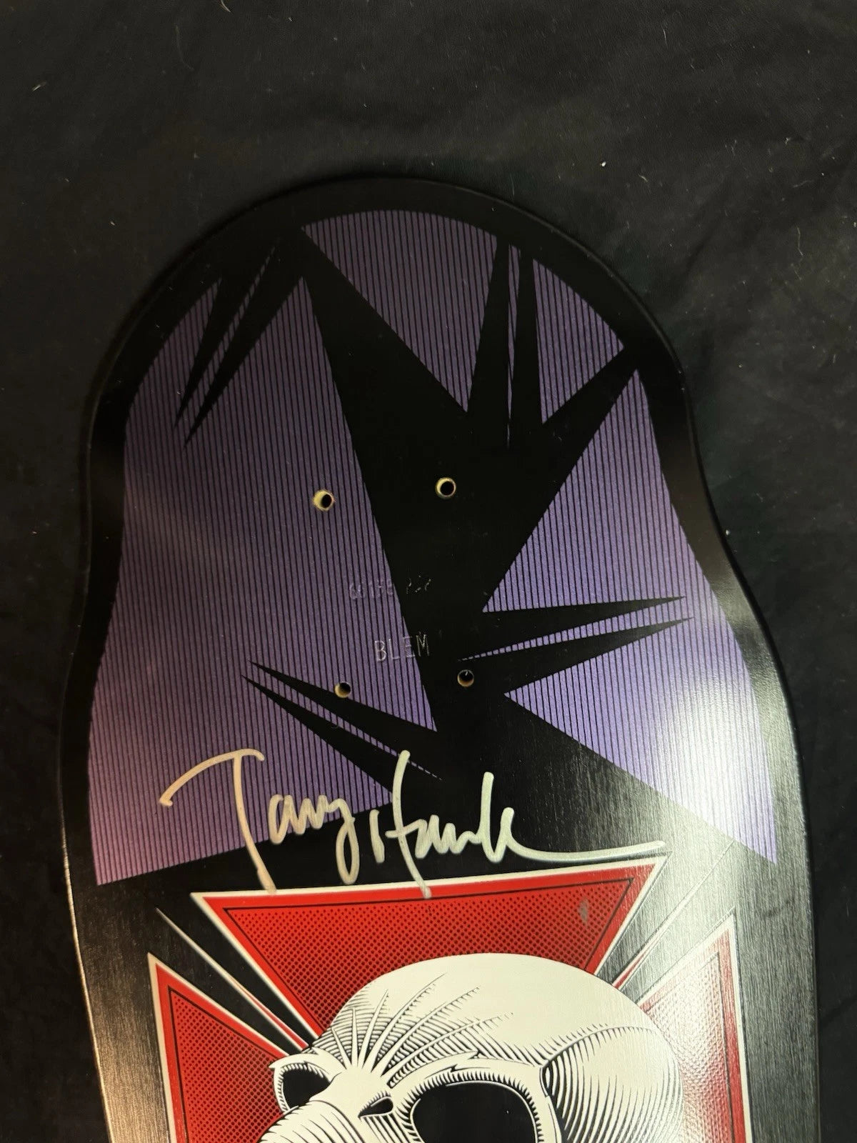 Tony Hawk Signed Bones Brigade Autographed Skateboard Deck Black Series 5 Powell Peralta Blem