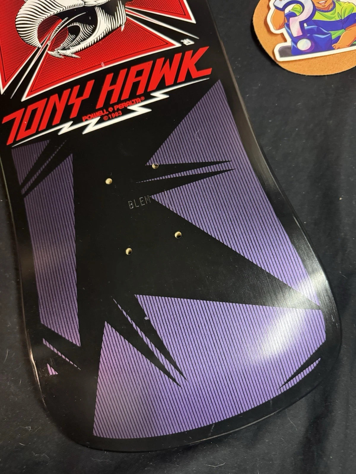 Tony Hawk Signed Bones Brigade Autographed Skateboard Deck Black Series 5 Powell Peralta Blem