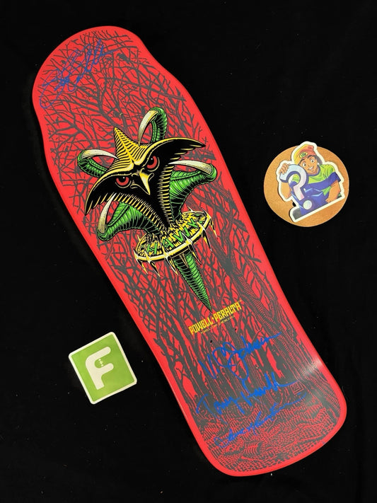 TEAM SIGNED Tony Hawk Claw Bones Brigade Autographed Powell Peralta Skateboard Deck