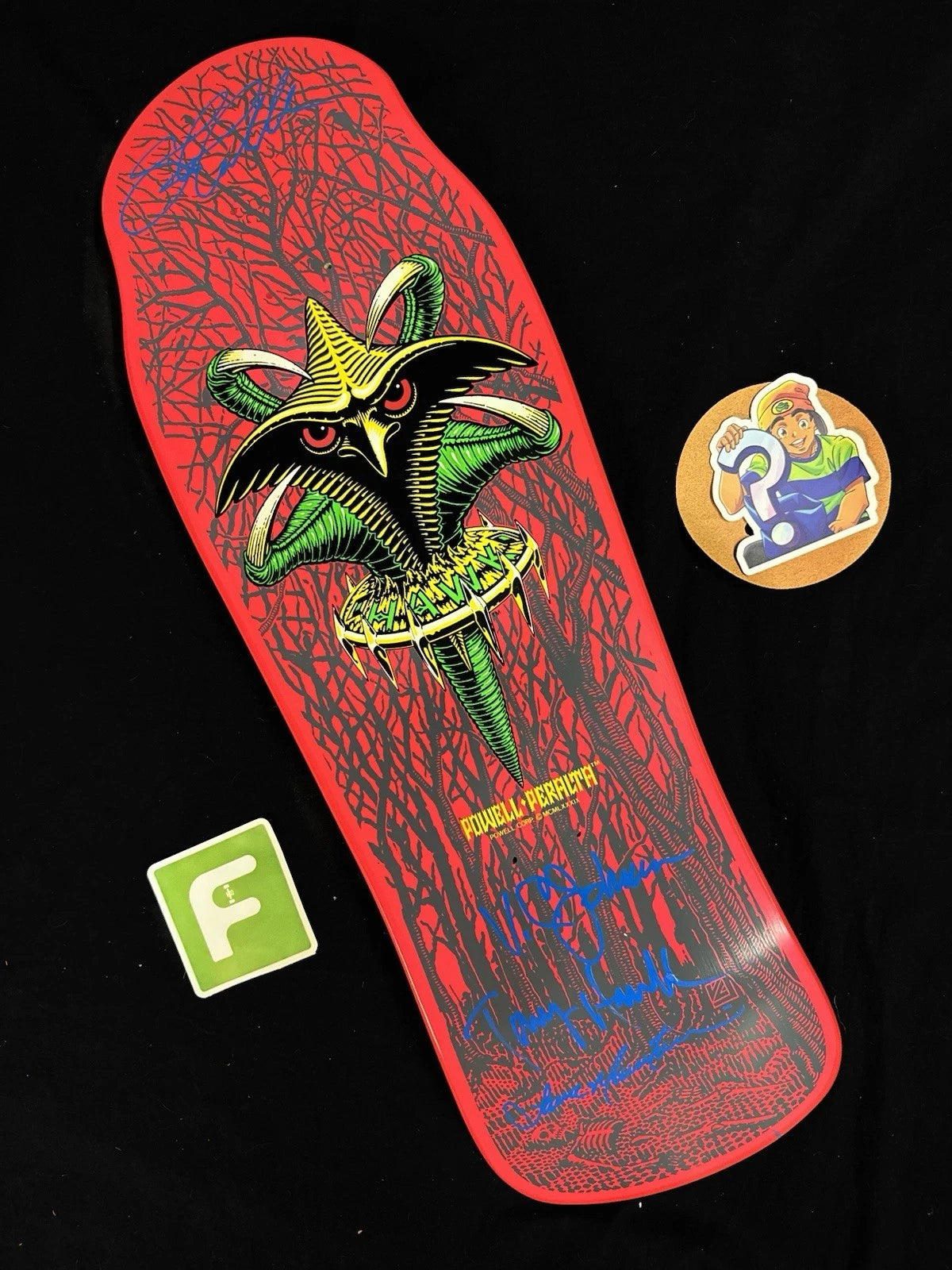 TEAM SIGNED Tony Hawk Claw Bones Brigade Autographed Powell Peralta Skateboard Deck