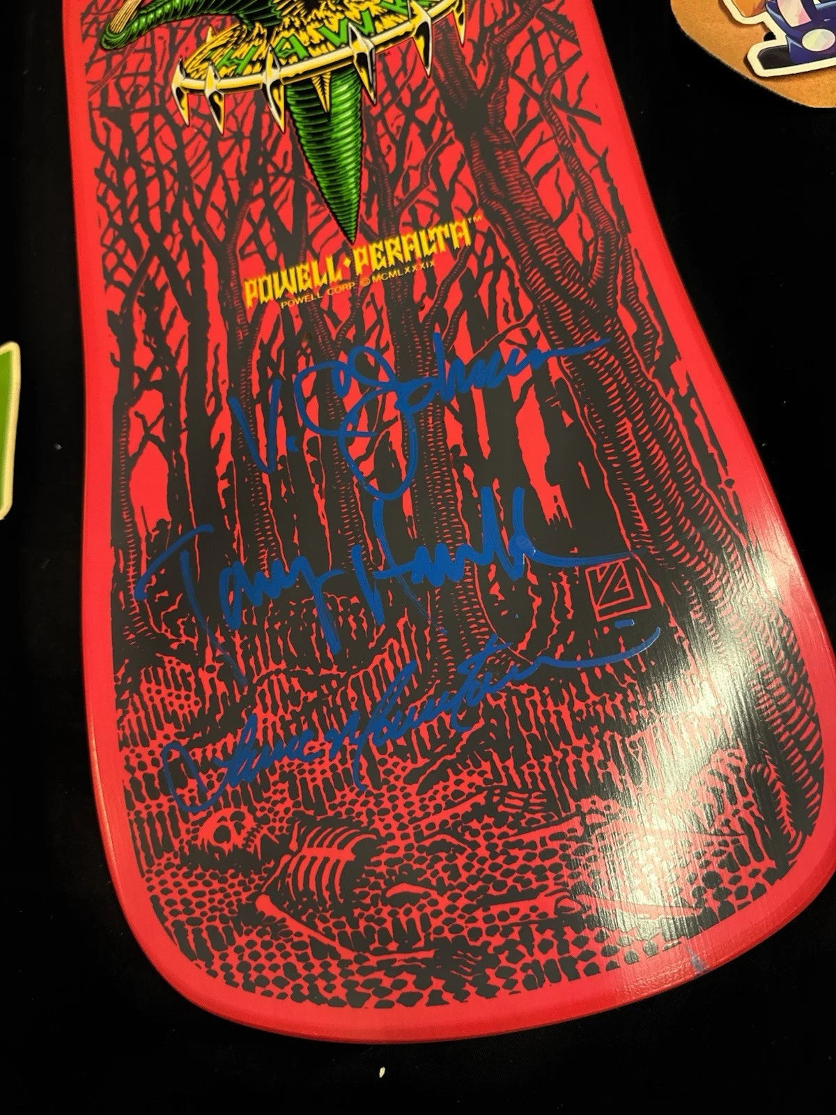 TEAM SIGNED Tony Hawk Claw Bones Brigade Autographed Powell Peralta Skateboard Deck