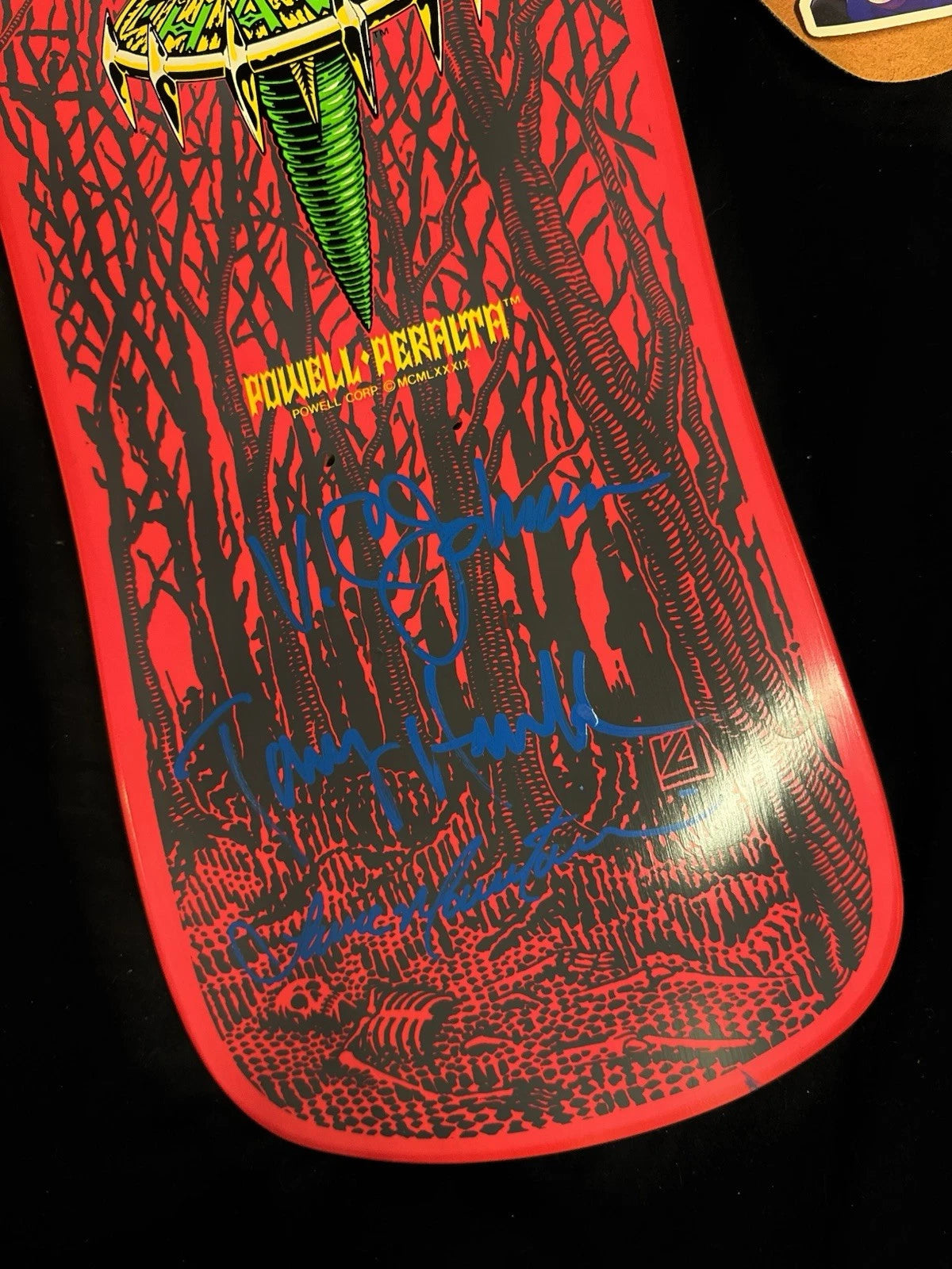 TEAM SIGNED Tony Hawk Claw Bones Brigade Autographed Powell Peralta Skateboard Deck