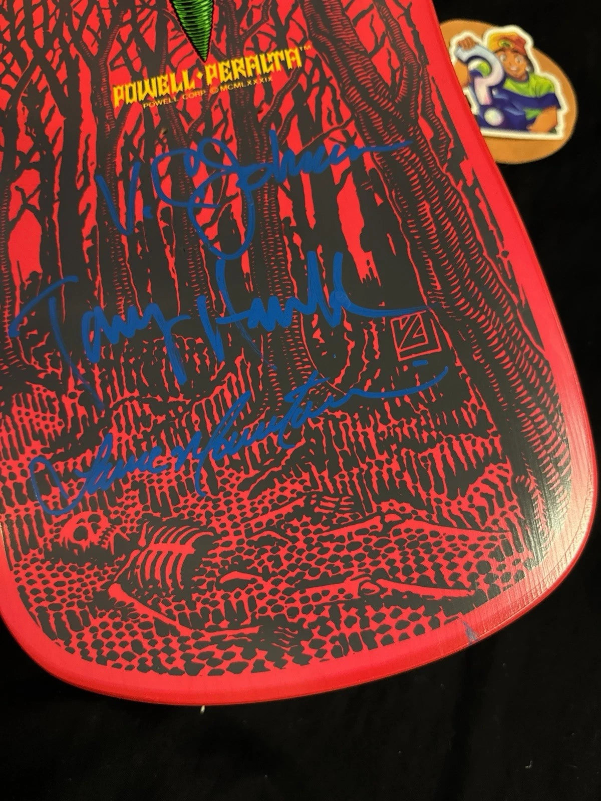 TEAM SIGNED Tony Hawk Claw Bones Brigade Autographed Powell Peralta Skateboard Deck