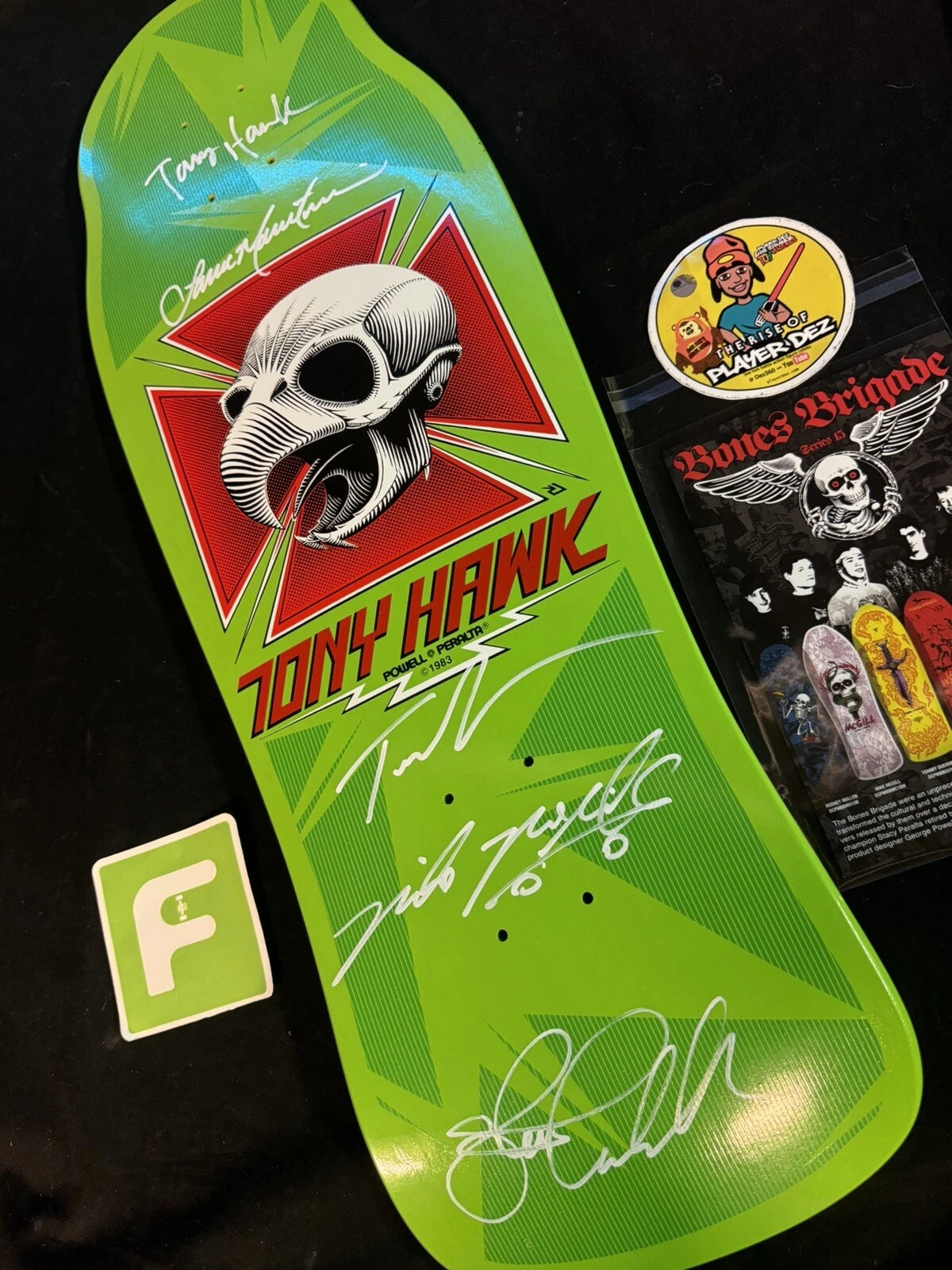 TEAM SIGNED Tony Hawk Bones Brigade Series 15 Autographed Powell Peralta Skateboard Deck