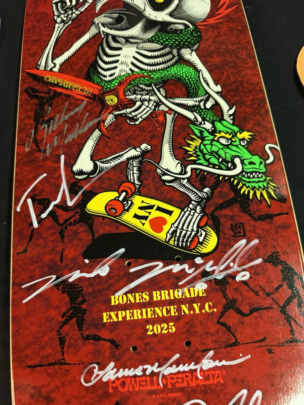 TEAM SIGNED Rodney Mullen Tony Hawk Experience Autographed Skateboard Deck COA Bones Brigade