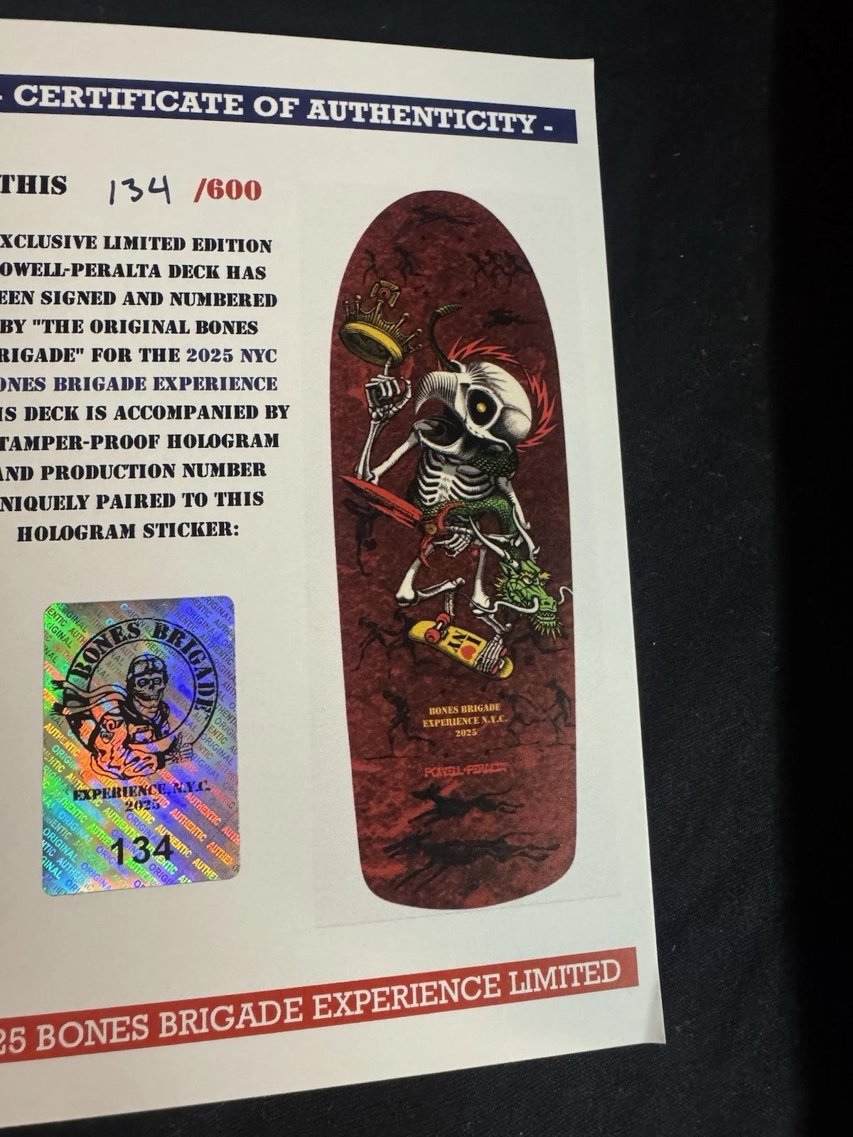 TEAM SIGNED Rodney Mullen Tony Hawk Experience Autographed Skateboard Deck COA Bones Brigade