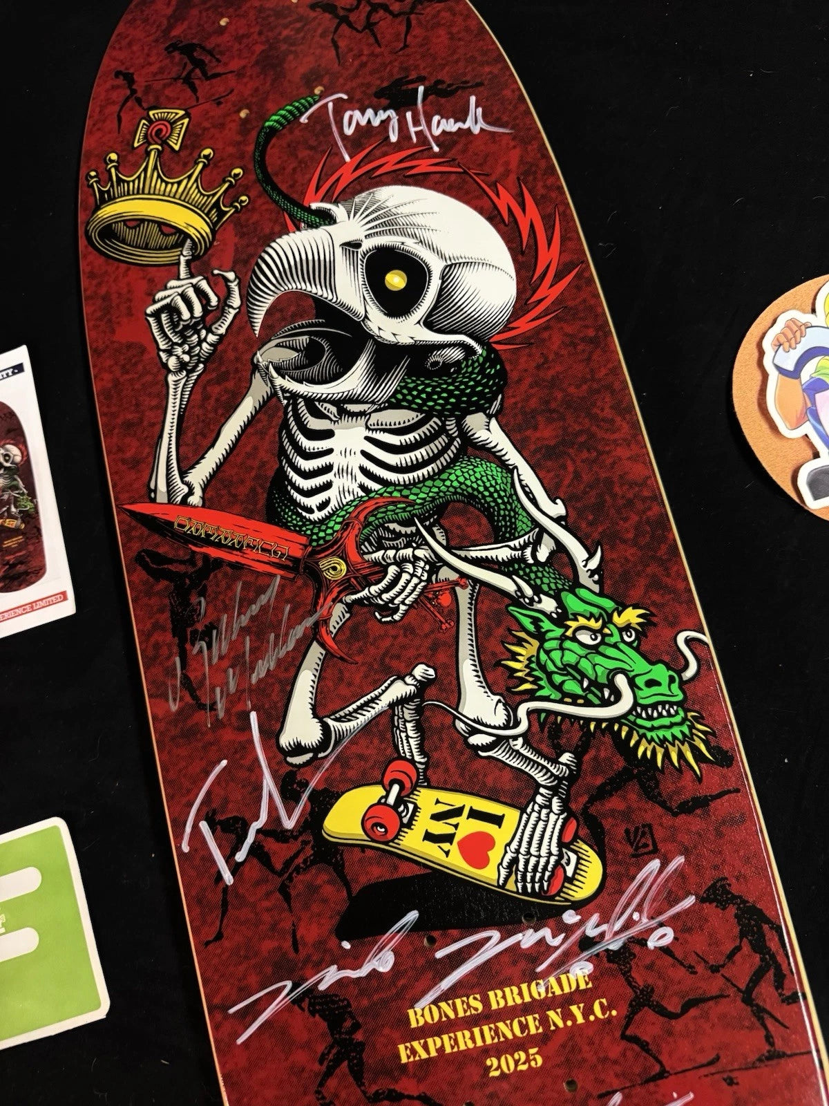 TEAM SIGNED Rodney Mullen Tony Hawk Experience Autographed Skateboard Deck COA Bones Brigade