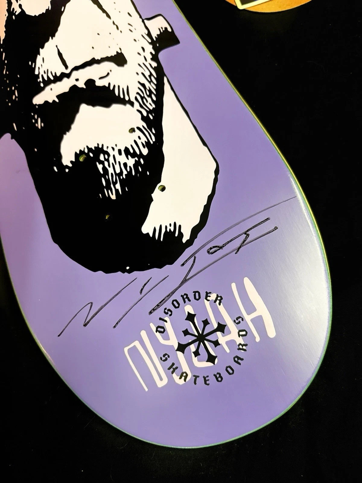 Signed Nyjah Huston Frankenstein Autographed Disorder Skateboard Deck