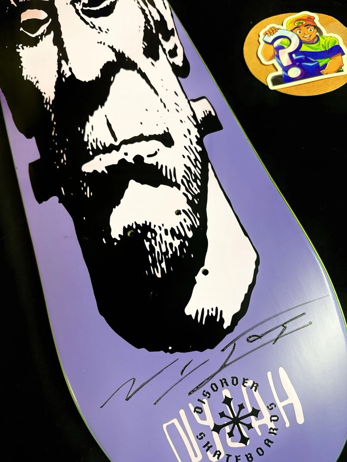 Signed Nyjah Huston Frankenstein Autographed Disorder Skateboard Deck