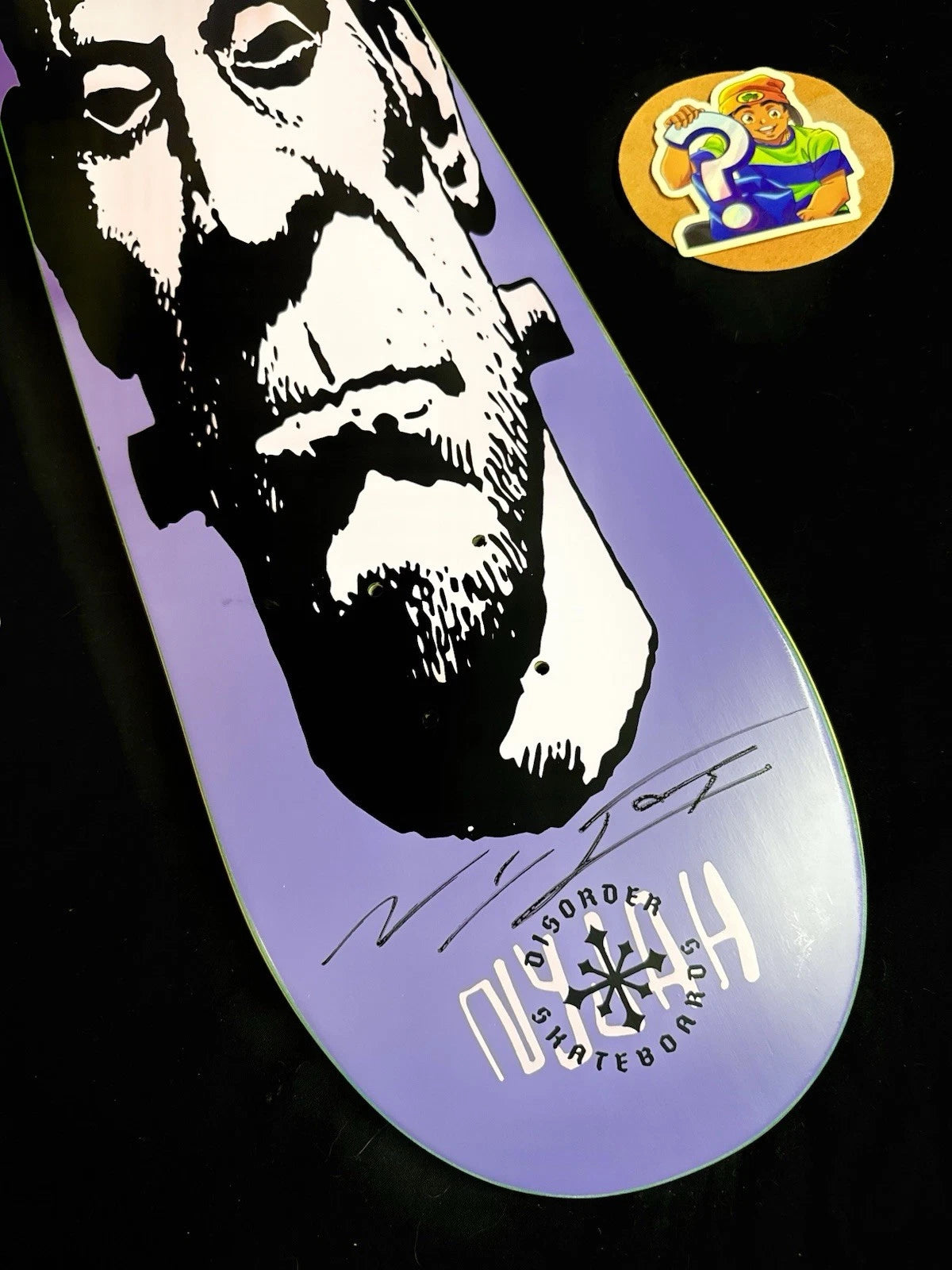 Signed Nyjah Huston Frankenstein Autographed Disorder Skateboard Deck