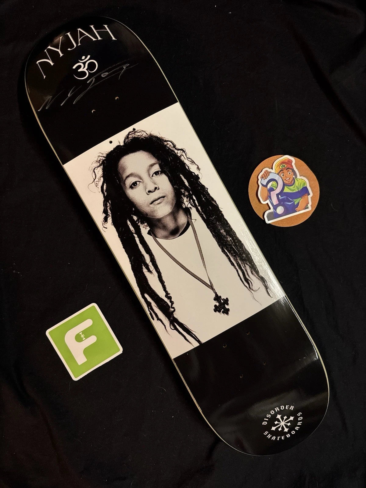 Signed Nyjah Huston Young Jah 30th Autographed Disorder Skateboard Deck