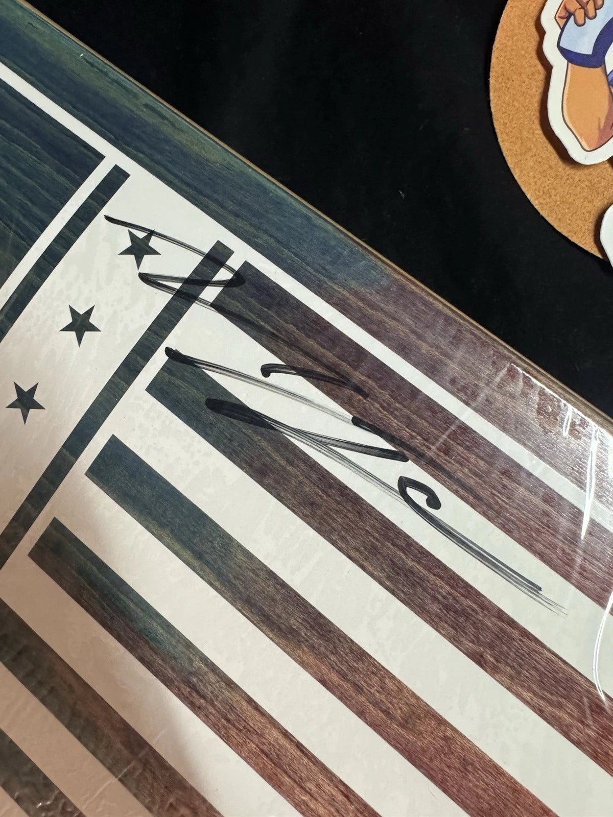 Signed Nyjah Huston USA Flag Autographed Element Skateboard Deck