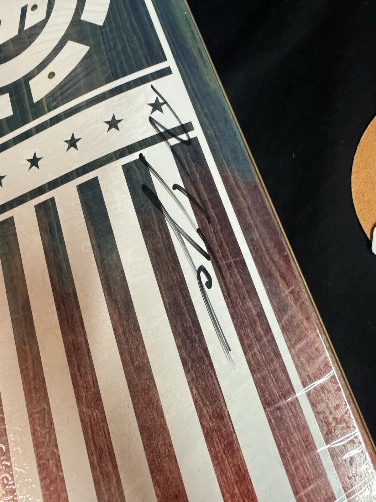 Signed Nyjah Huston USA Flag Autographed Element Skateboard Deck
