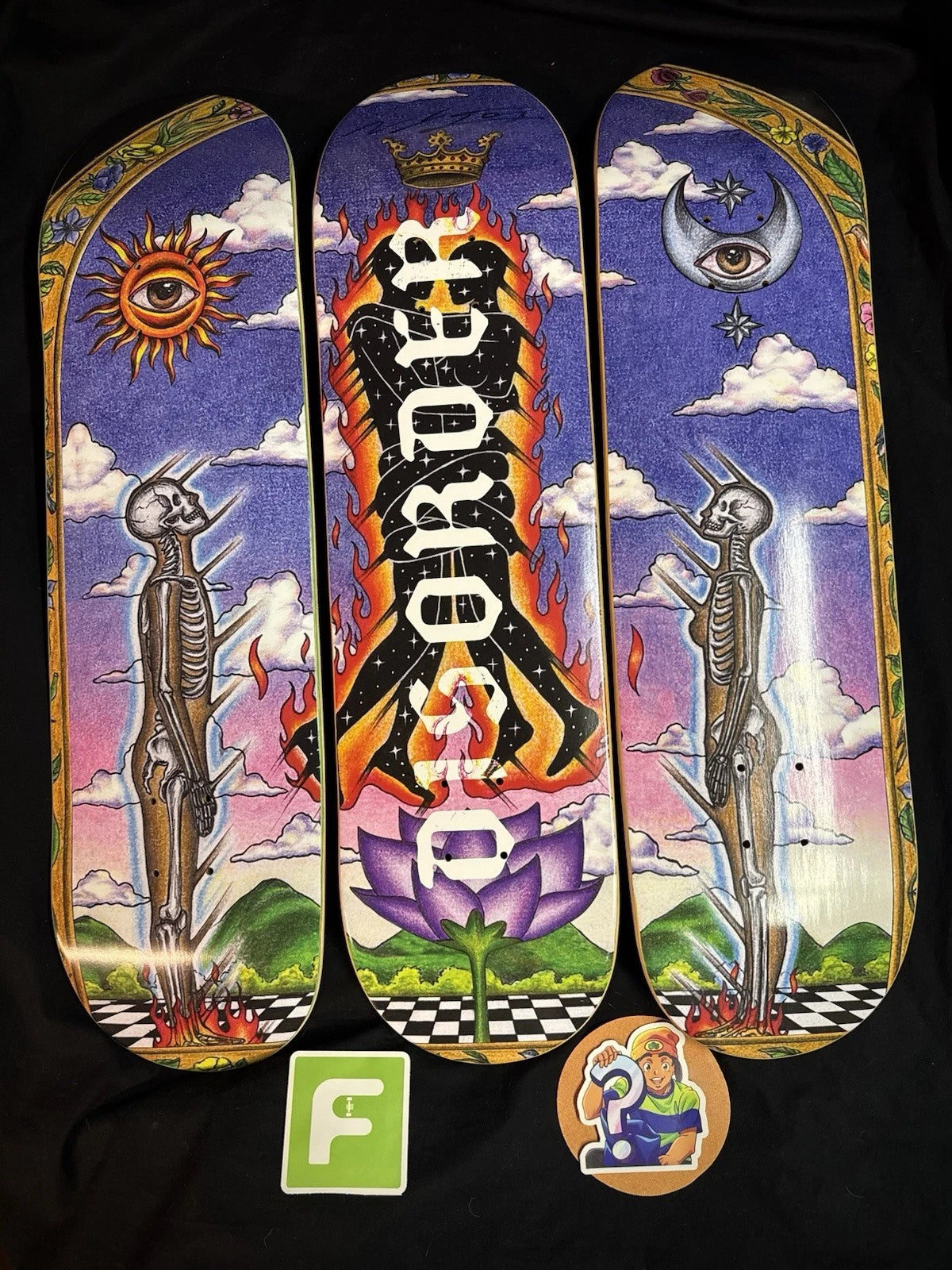 Signed Nyjah Huston Marcos Alvarado Disorder Autographed Skateboard Deck FULL SET