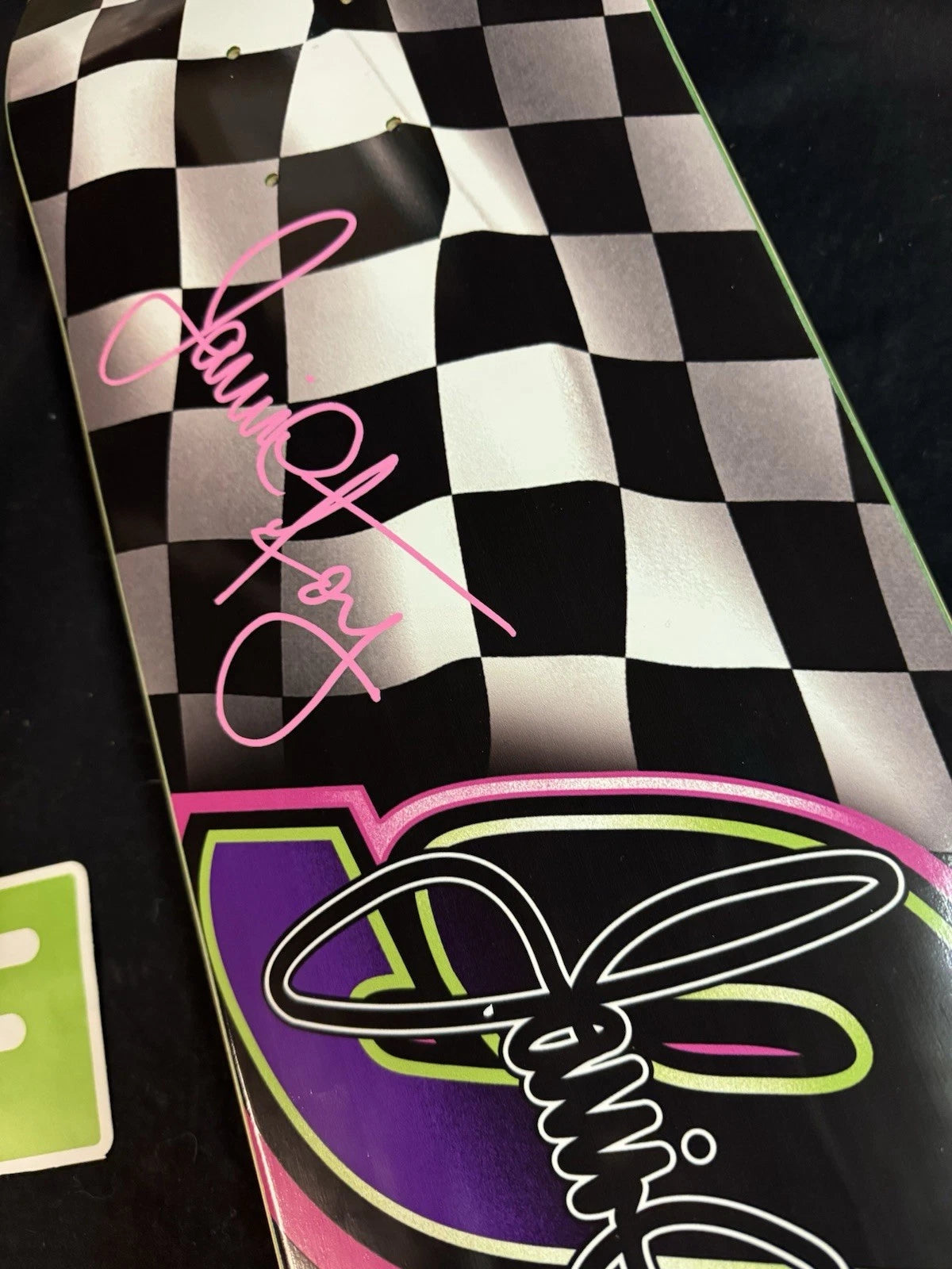 Signed Jamie Foy Checkered Racecar Autographed Deathwish Skateboard Deck