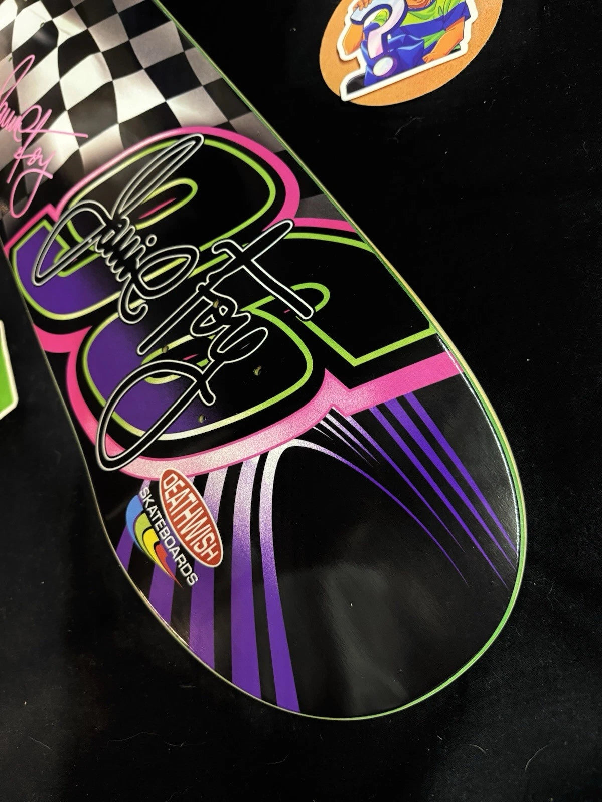 Signed Jamie Foy Checkered Racecar Autographed Deathwish Skateboard Deck