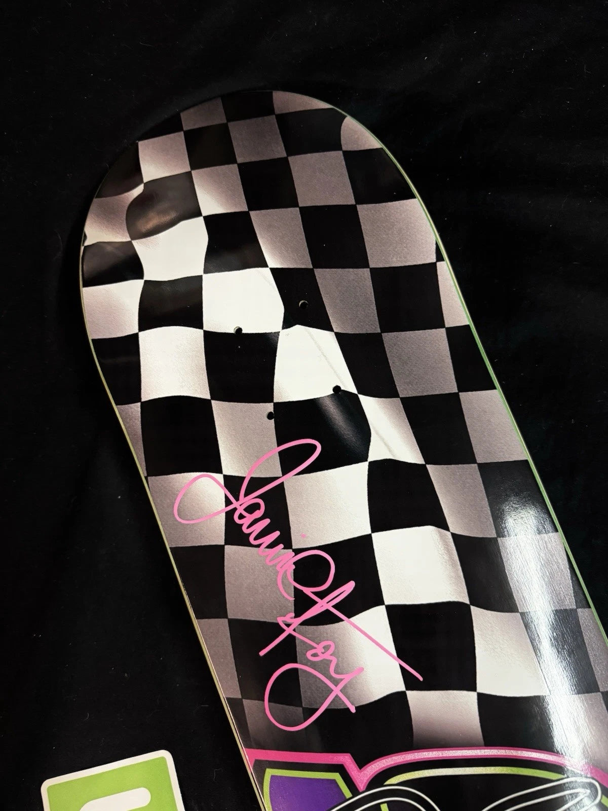 Signed Jamie Foy Checkered Racecar Autographed Deathwish Skateboard Deck