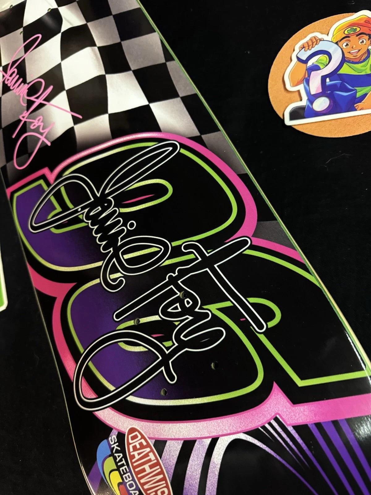 Signed Jamie Foy Checkered Racecar Autographed Deathwish Skateboard Deck