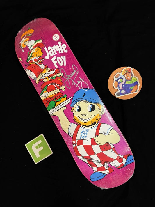 Signed Jamie Foy Big Boy Autographed Pink Stain Deathwish Skateboard Deck