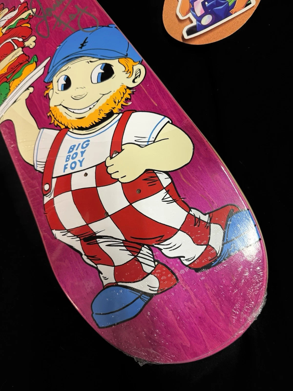Signed Jamie Foy Big Boy Autographed Pink Stain Deathwish Skateboard Deck