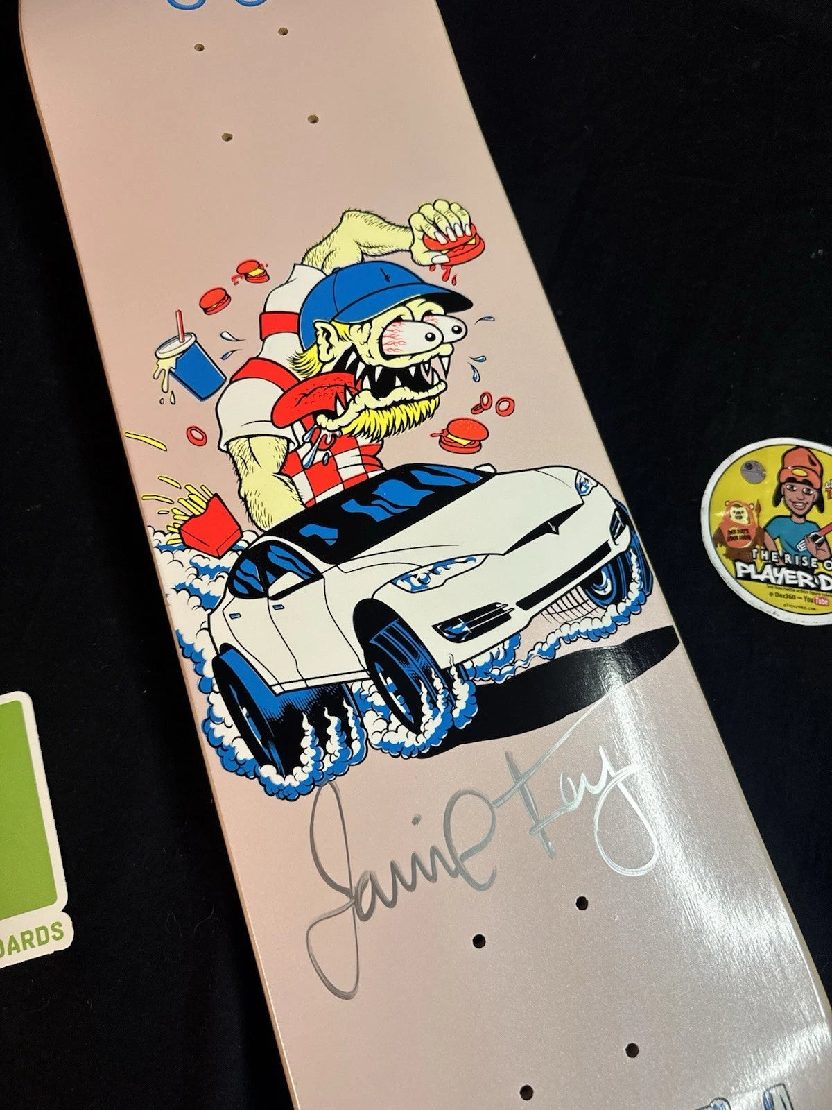 Signed Jamie Foy Big Boy Tesla Creeps Autographed Deathwish Skateboard Deck