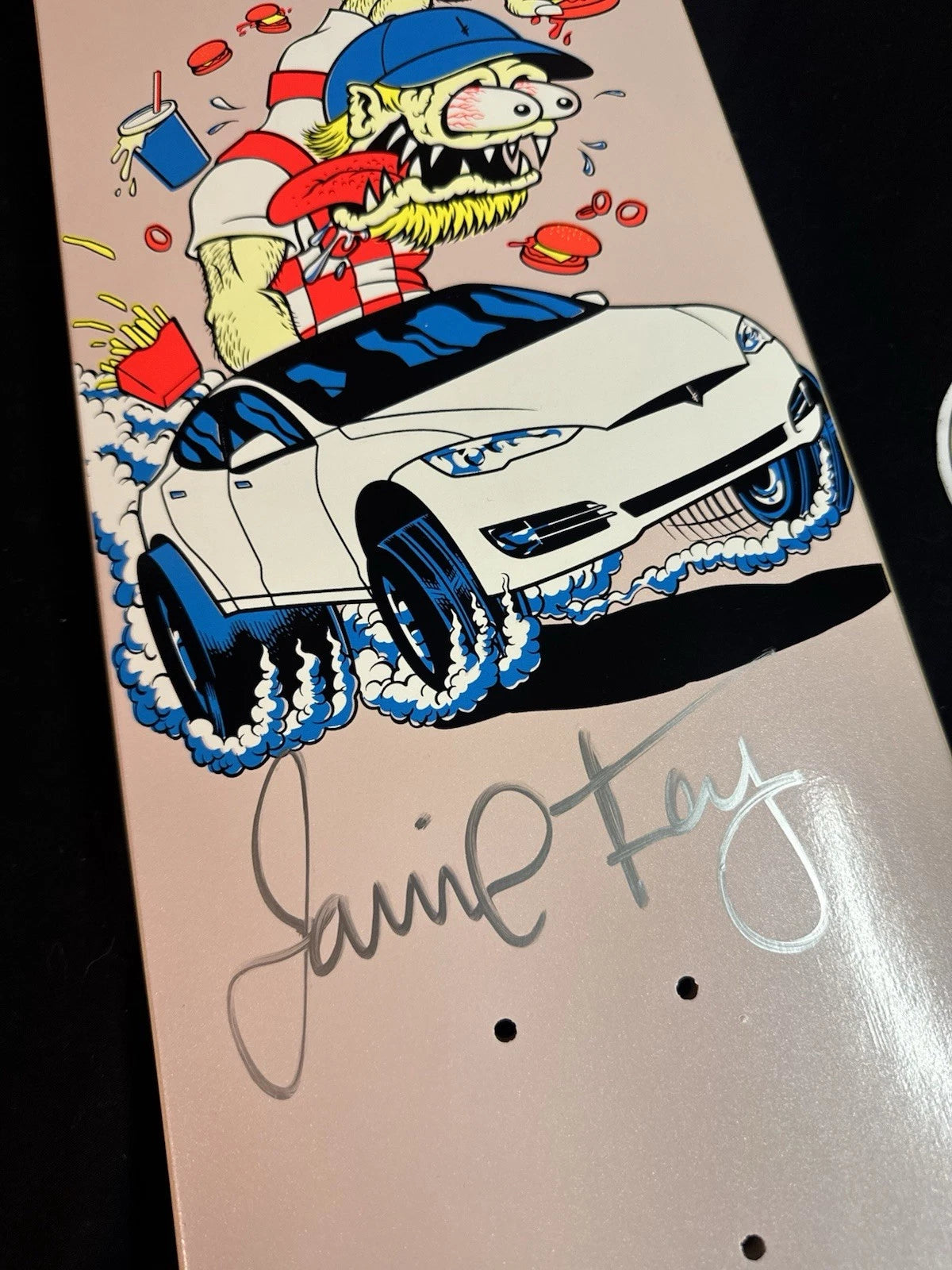 Signed Jamie Foy Big Boy Tesla Creeps Autographed Deathwish Skateboard Deck