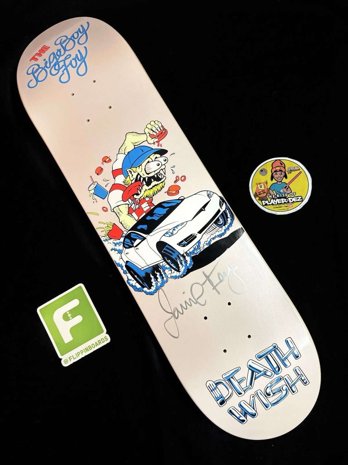 Signed Jamie Foy Big Boy Tesla Creeps Autographed Deathwish Skateboard Deck