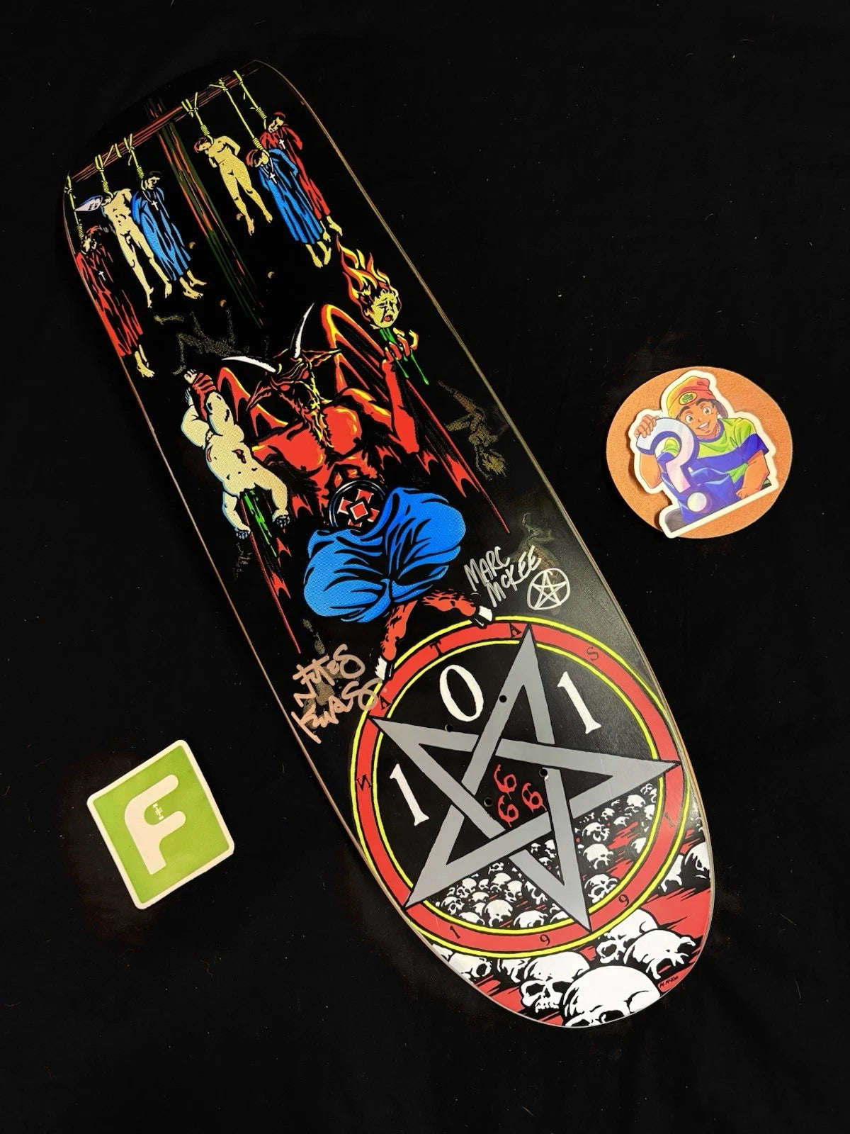 Signed Natas Kaupas Marc McKee 101 Cliche Autographed Skateboard Deck