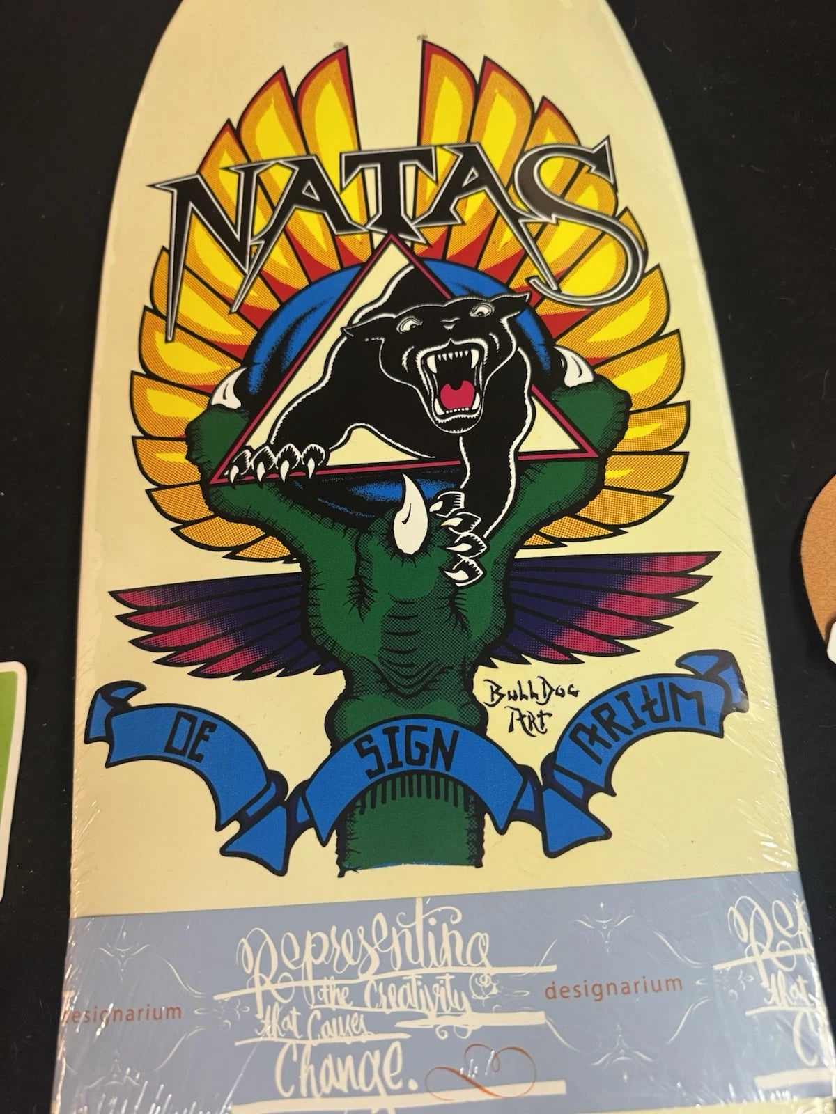 Signed Natas Kaupas Designarium White Panther Autographed Skateboard Deck