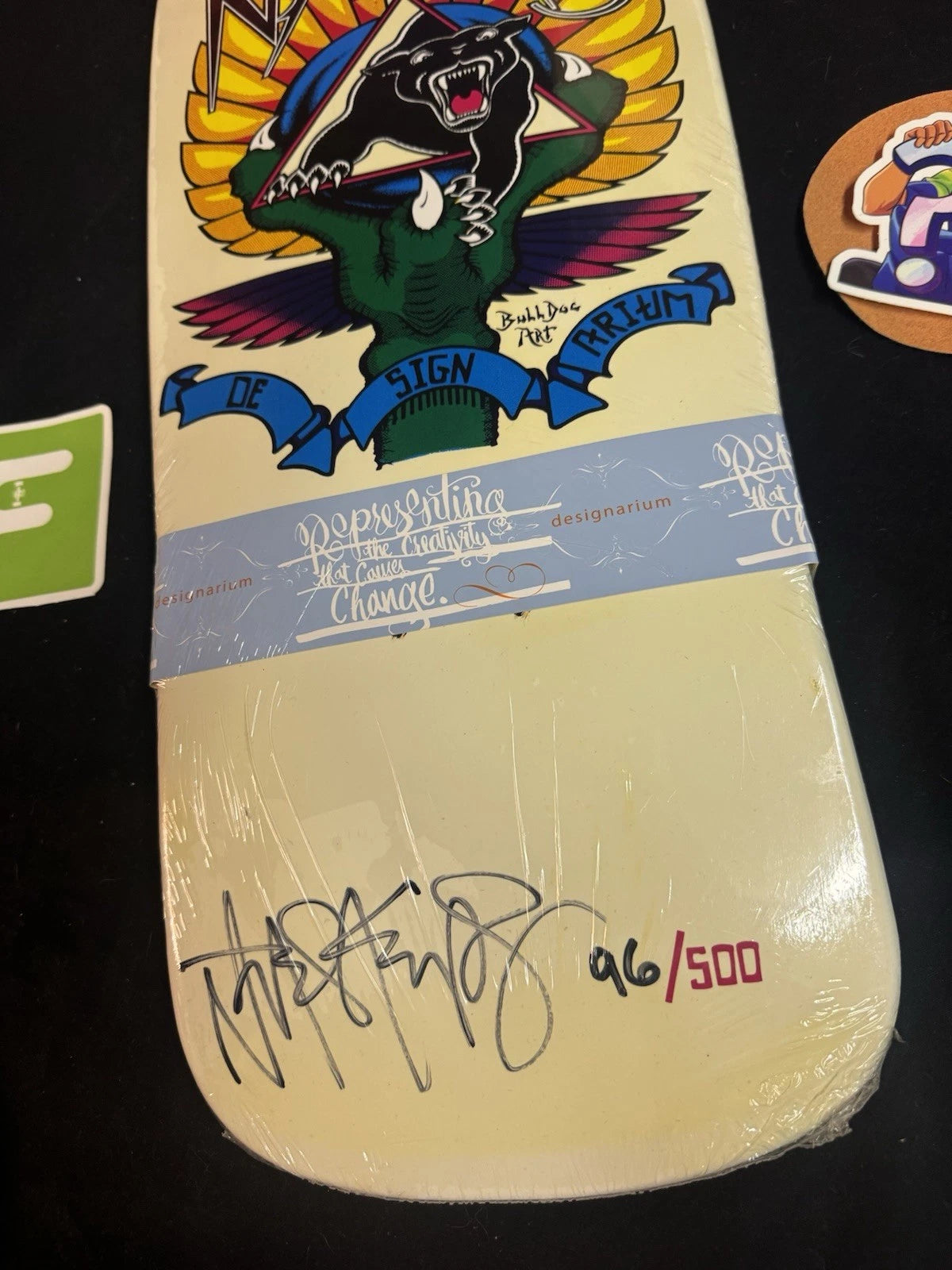 Signed Natas Kaupas Designarium White Panther Autographed Skateboard Deck