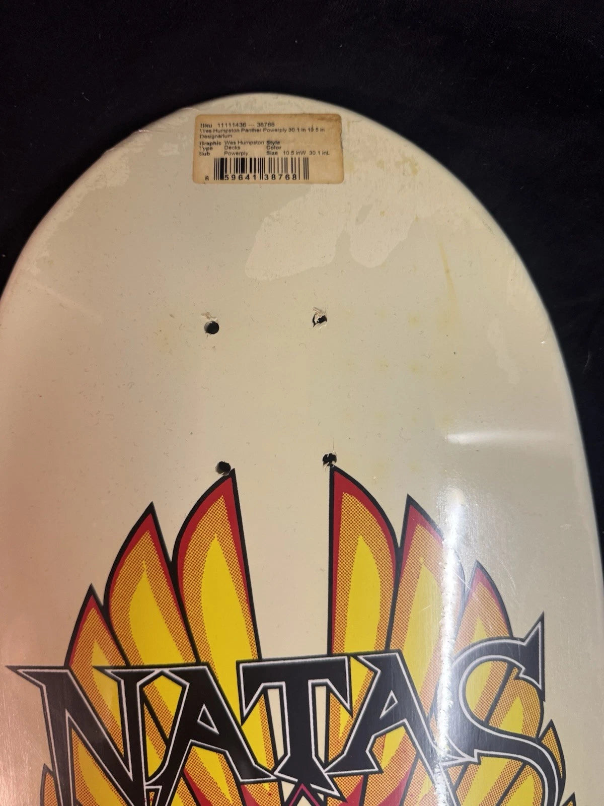 Signed Natas Kaupas Designarium White Panther Autographed Skateboard Deck