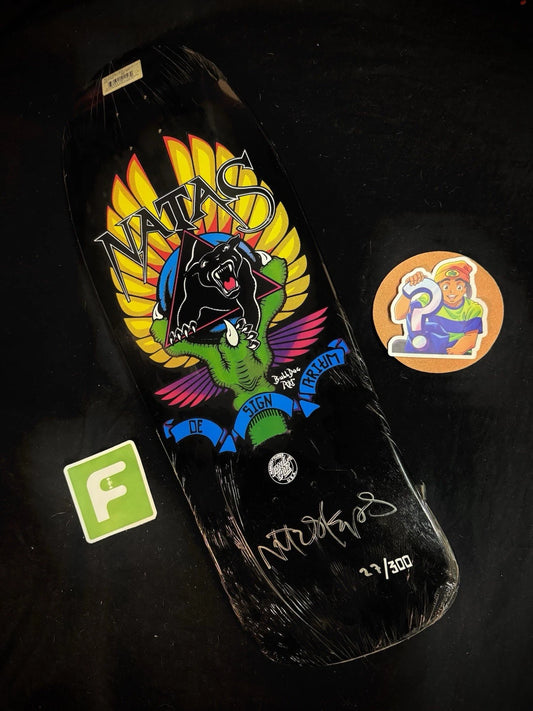 Signed Natas Kaupas Designarium Black Panther Autographed Skateboard Deck