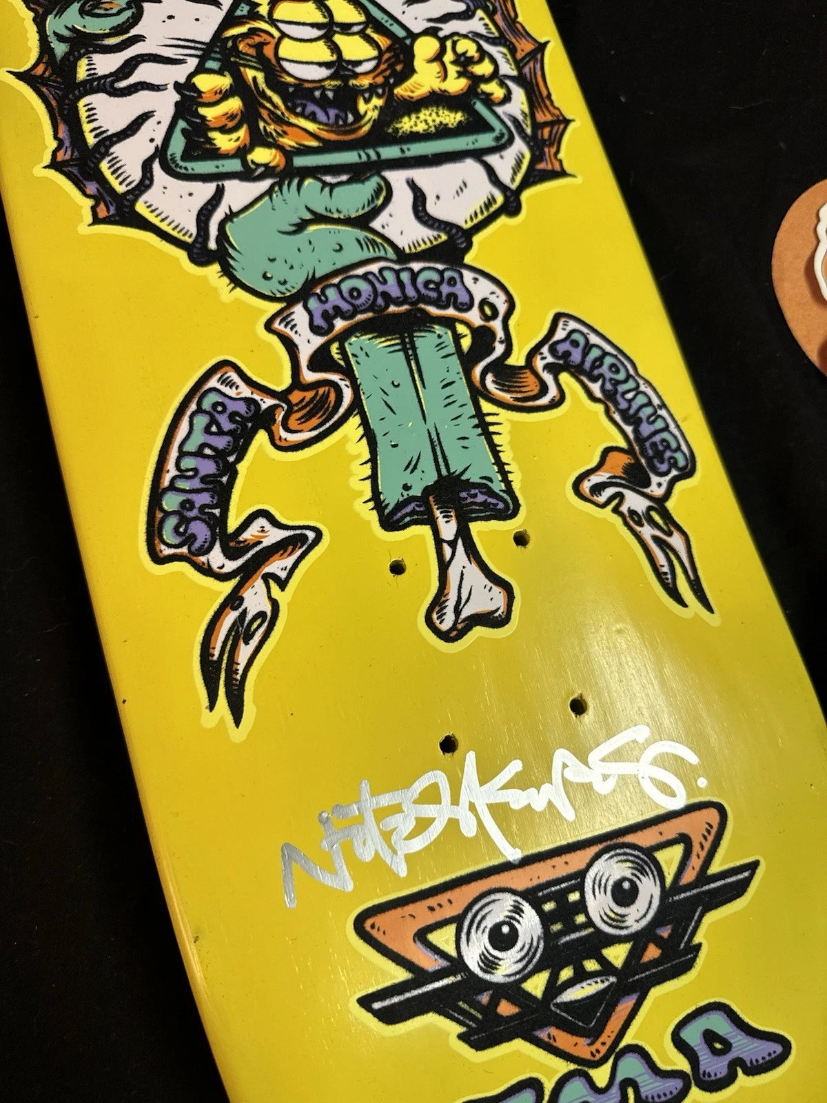 Signed Natas Kaupas Flocked Garfield SMA Autographed Skateboard Deck