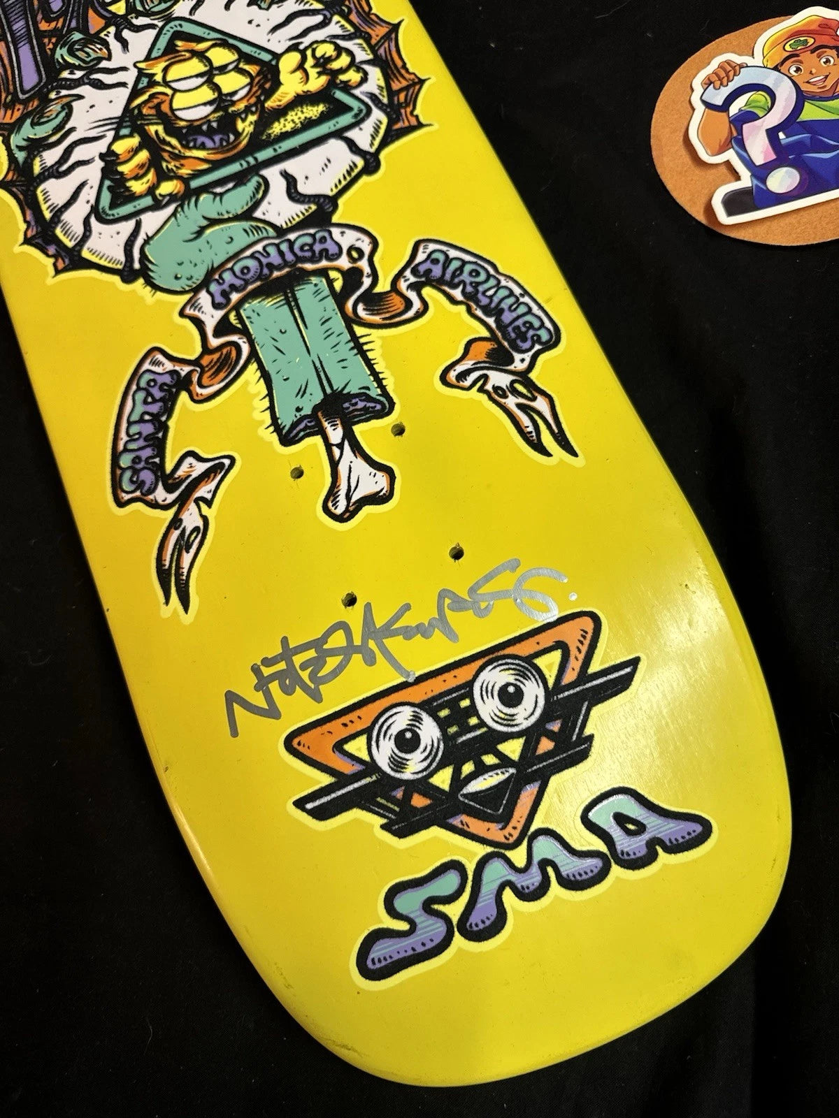 Signed Natas Kaupas Flocked Garfield SMA Autographed Skateboard Deck