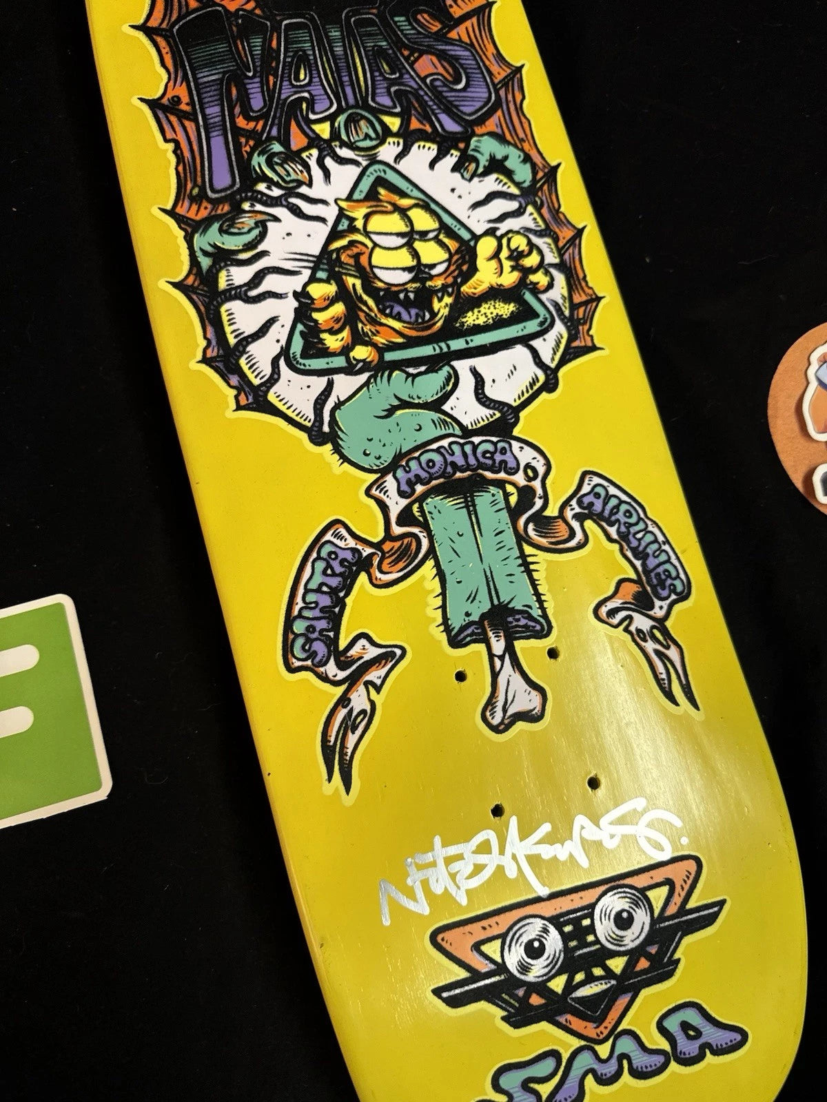 Signed Natas Kaupas Flocked Garfield SMA Autographed Skateboard Deck