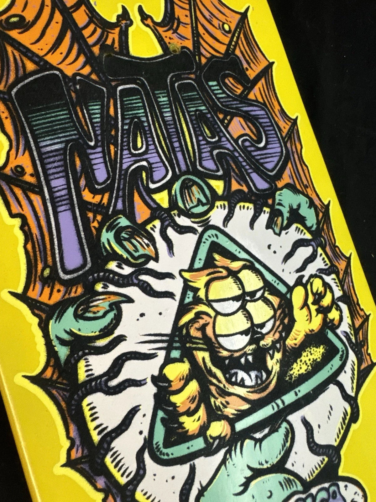 Signed Natas Kaupas Flocked Garfield SMA Autographed Skateboard Deck