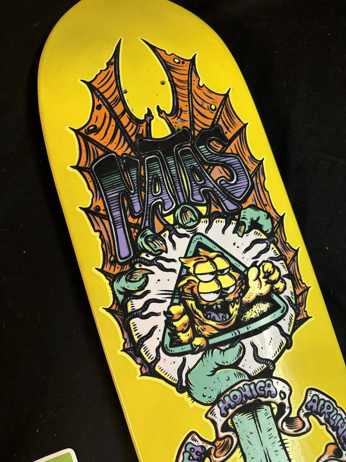 Signed Natas Kaupas Flocked Garfield SMA Autographed Skateboard Deck