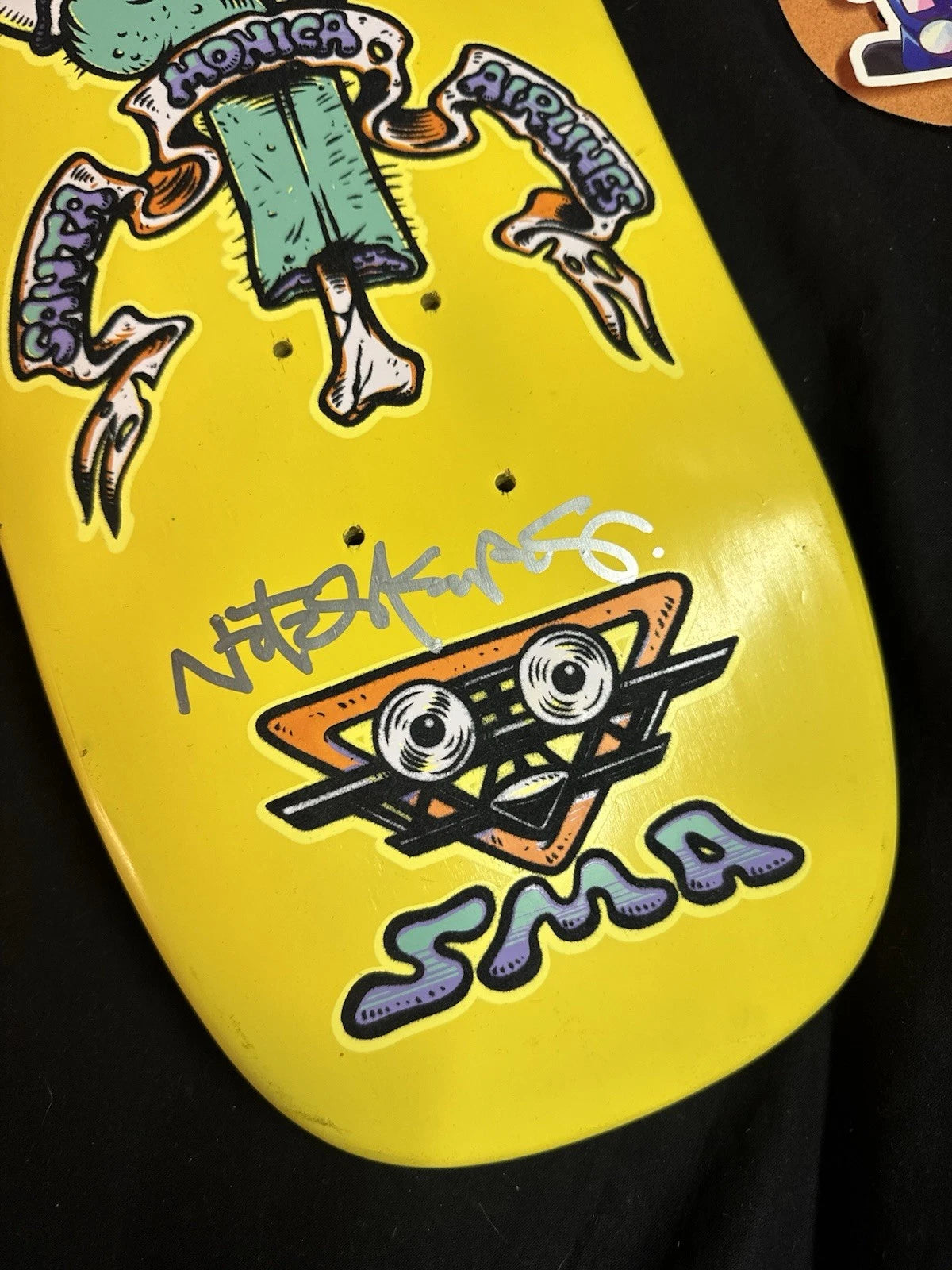 Signed Natas Kaupas Flocked Garfield SMA Autographed Skateboard Deck