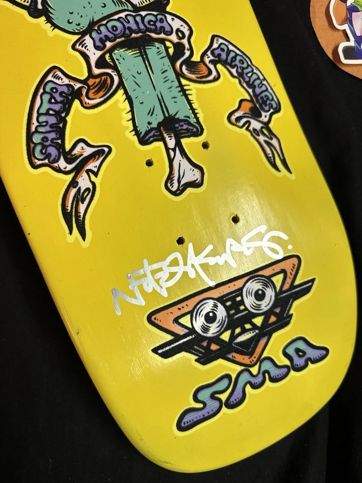 Signed Natas Kaupas Flocked Garfield SMA Autographed Skateboard Deck
