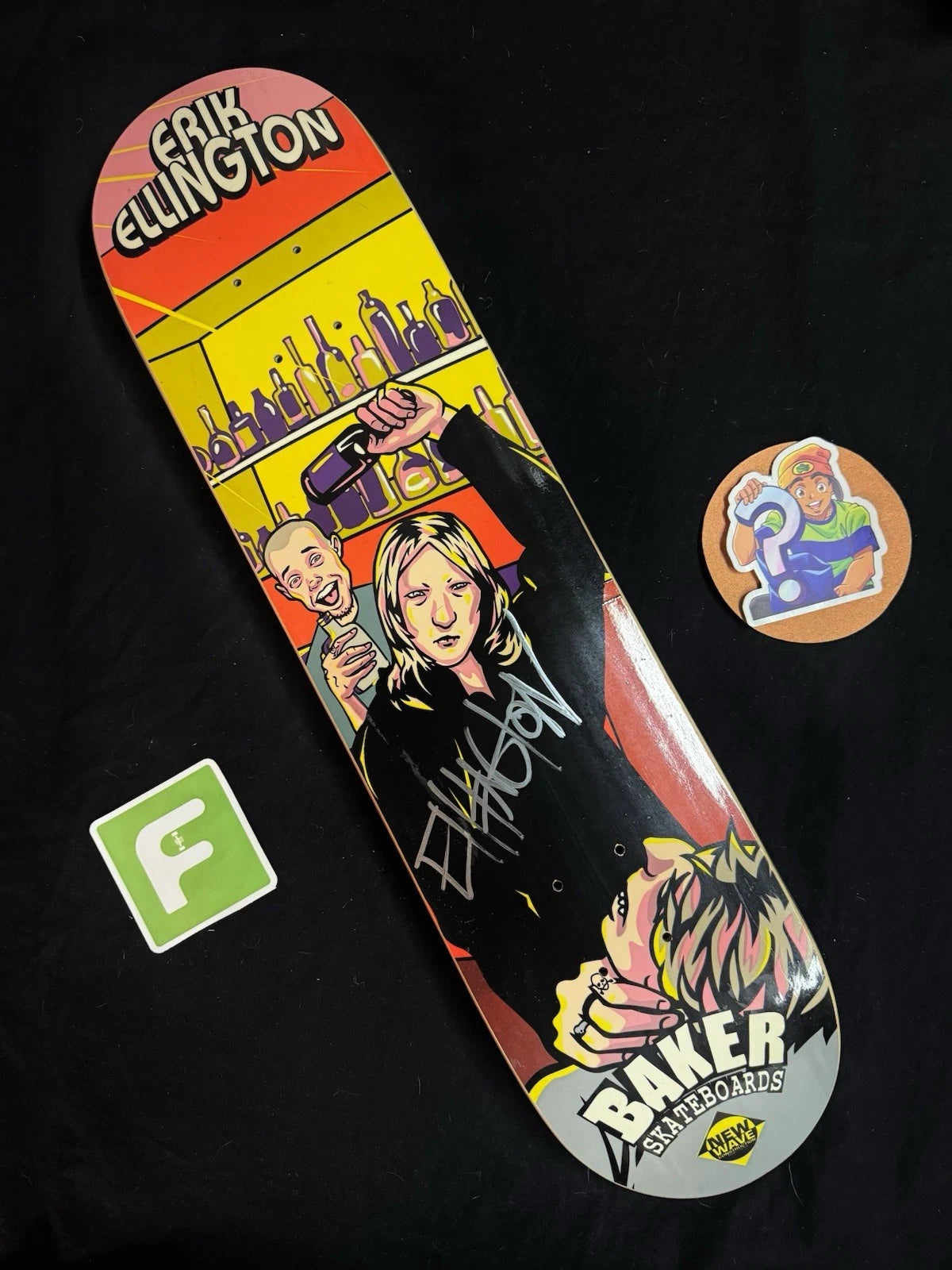 Signed Erik Ellington Bar Fight Strip Club Autographed Baker Skateboard Deck