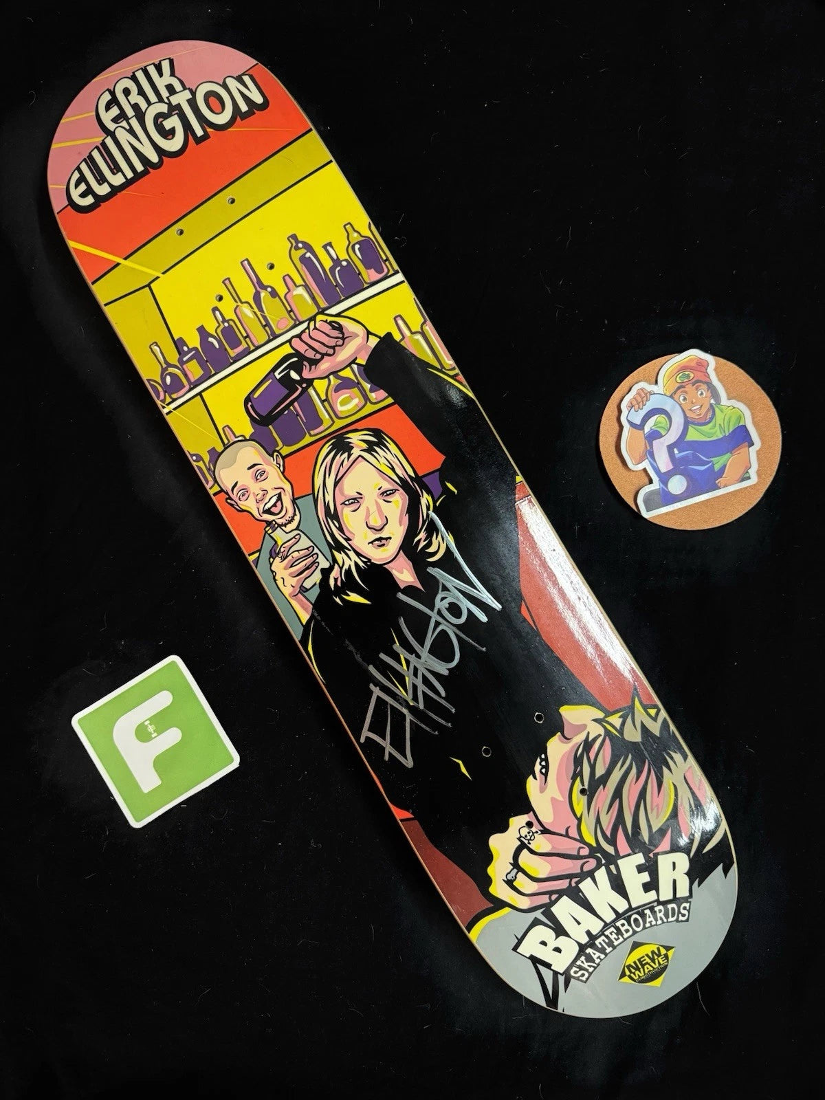 Signed Erik Ellington Bar Fight Strip Club Autographed Baker Skateboard Deck