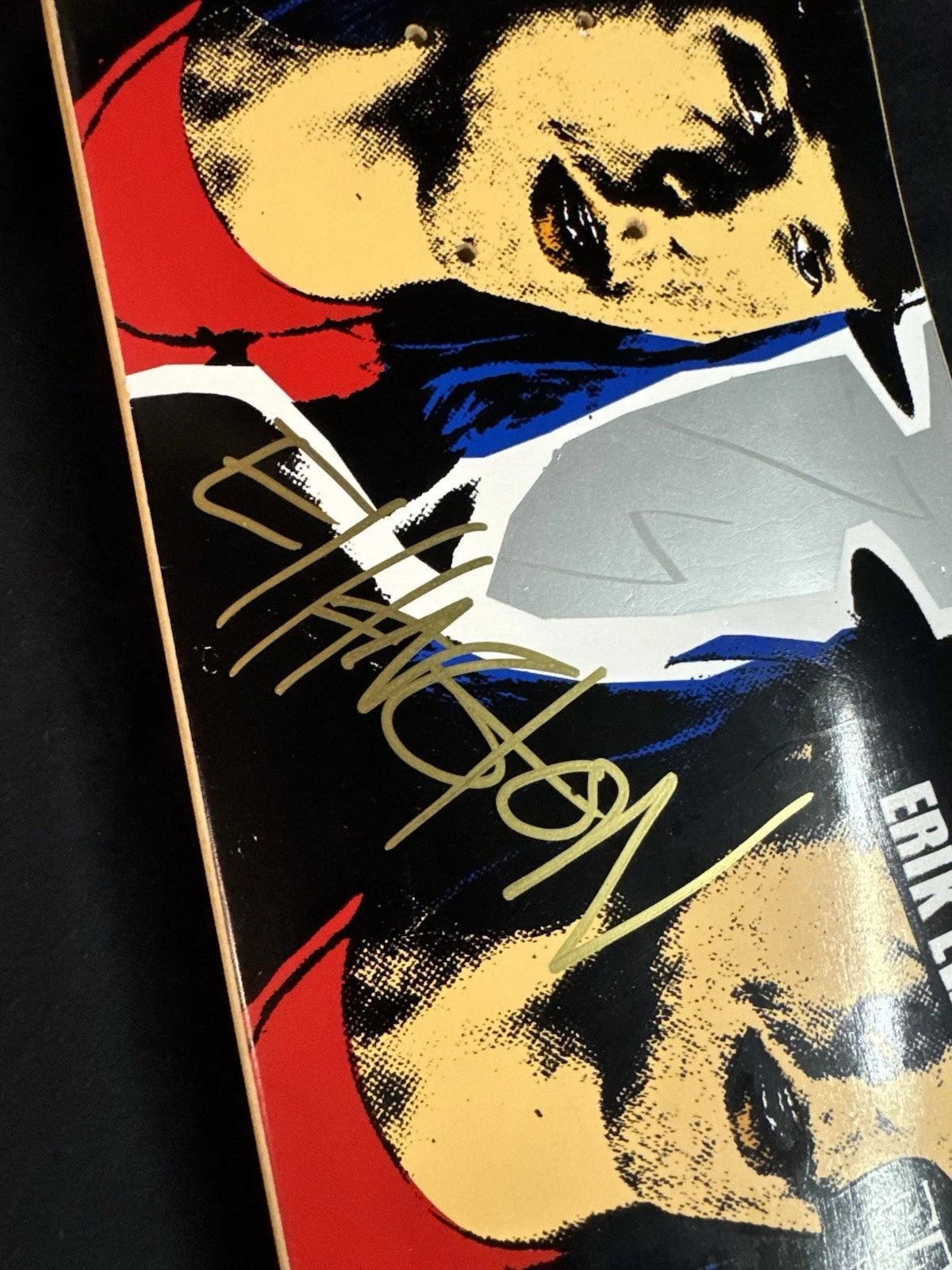 Signed Erik Ellington Pop Art Portrait Autographed Baker Skateboard Deck