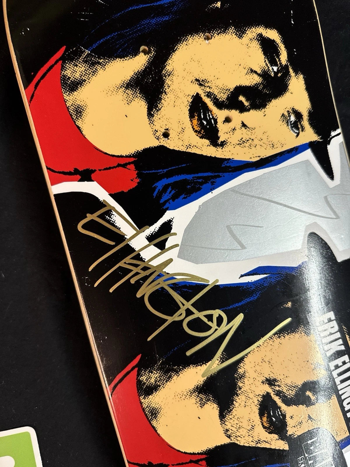 Signed Erik Ellington Pop Art Portrait Autographed Baker Skateboard Deck