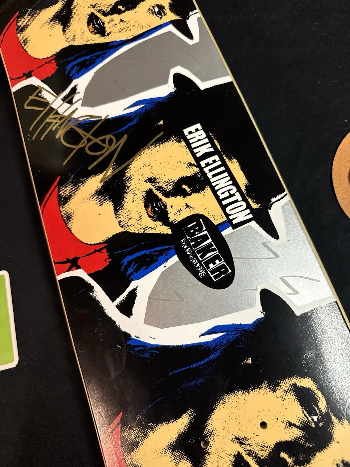 Signed Erik Ellington Pop Art Portrait Autographed Baker Skateboard Deck