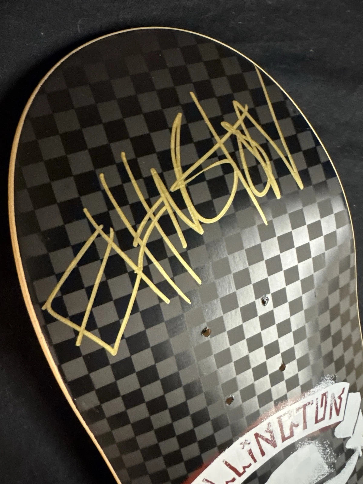 Signed Erik Ellington Matte Black Skull Cross Autographed Baker Skateboard Deck