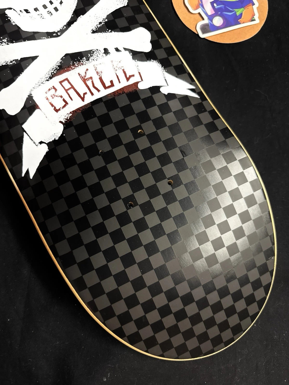 Signed Erik Ellington Matte Black Skull Cross Autographed Baker Skateboard Deck