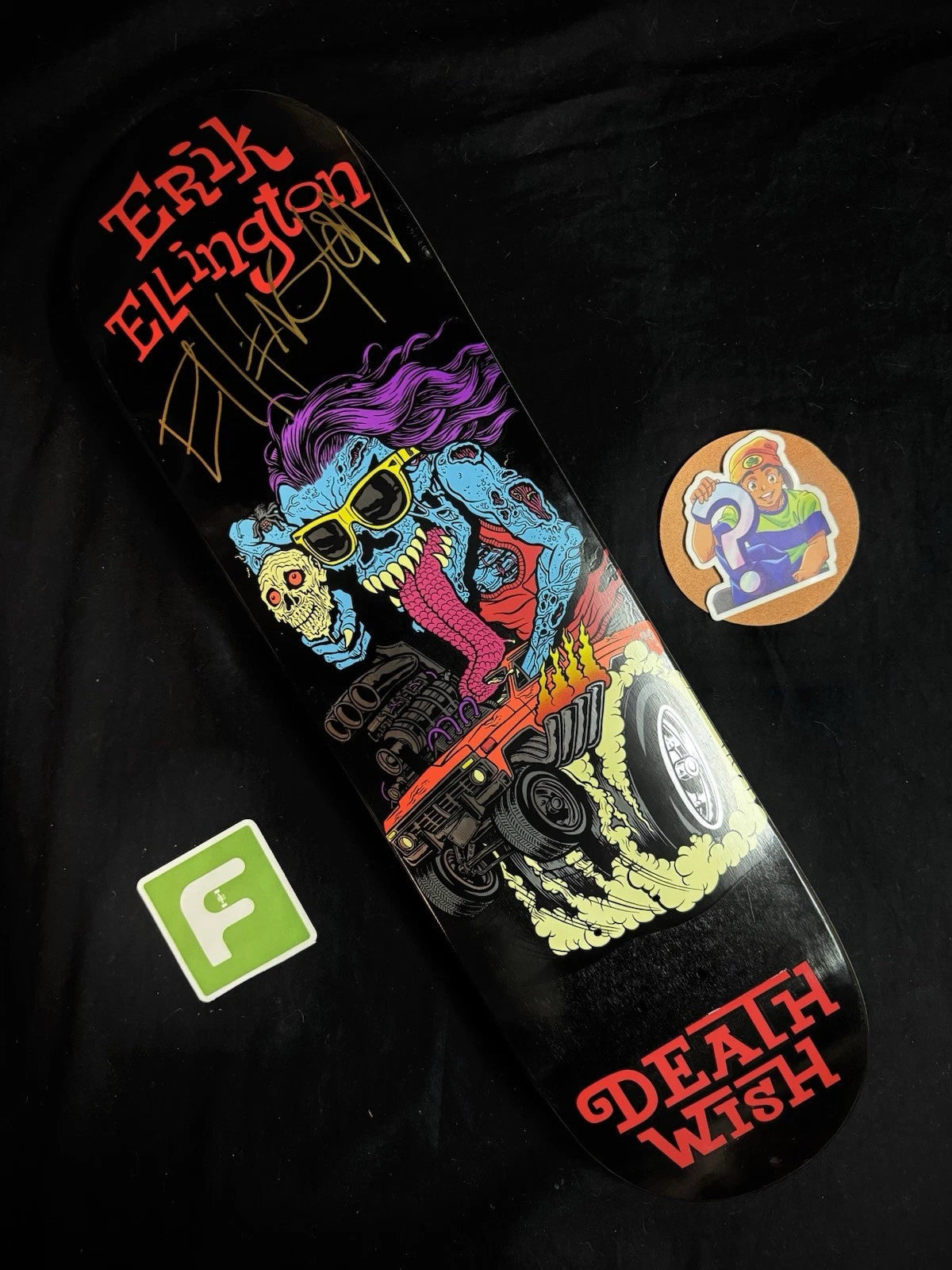 Signed Erik Ellington Deathwish Creeps Autographed Skateboard Deck