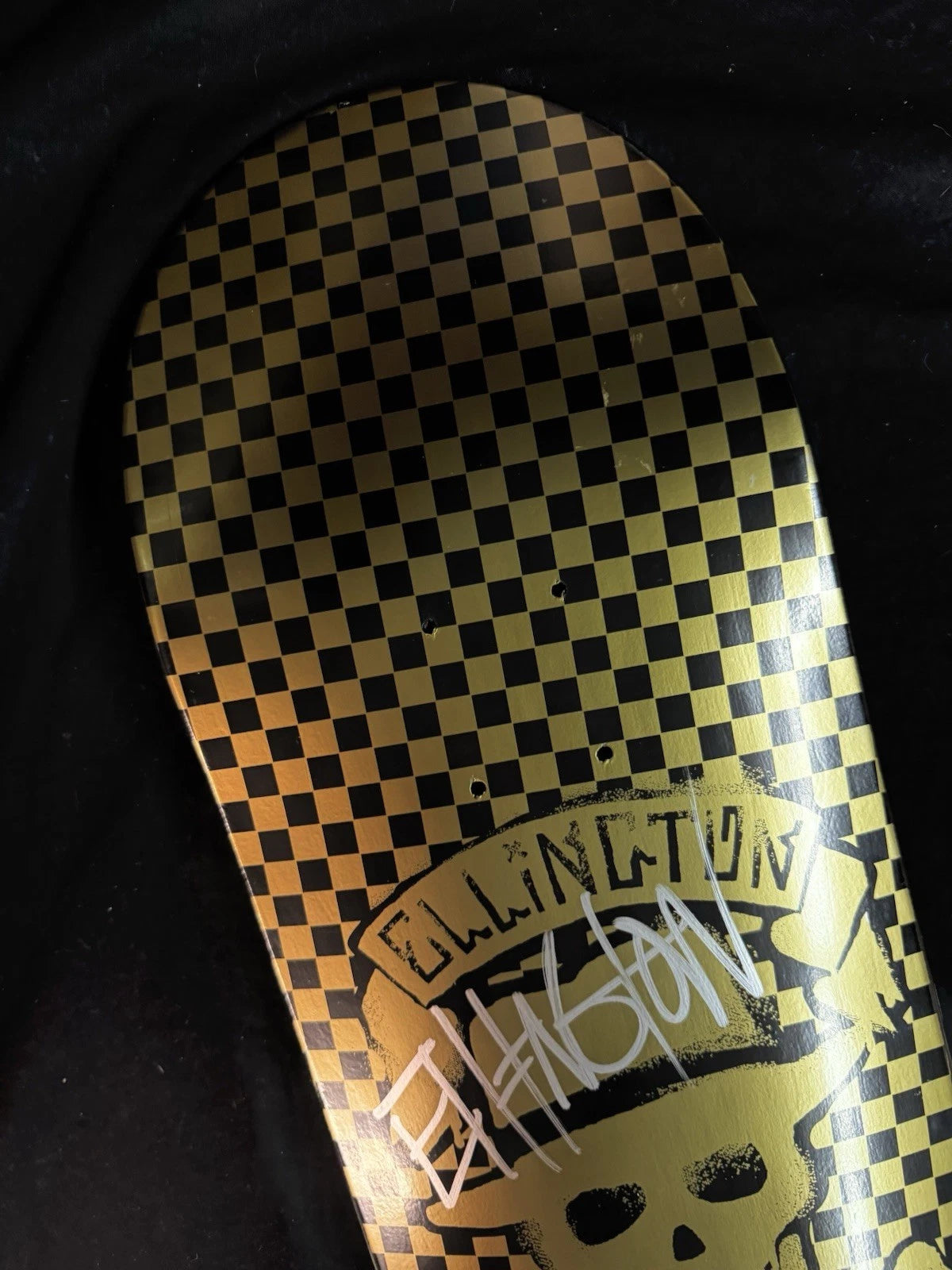 Signed Erik Ellington Gold Skull Cross Autographed Baker Skateboard Deck