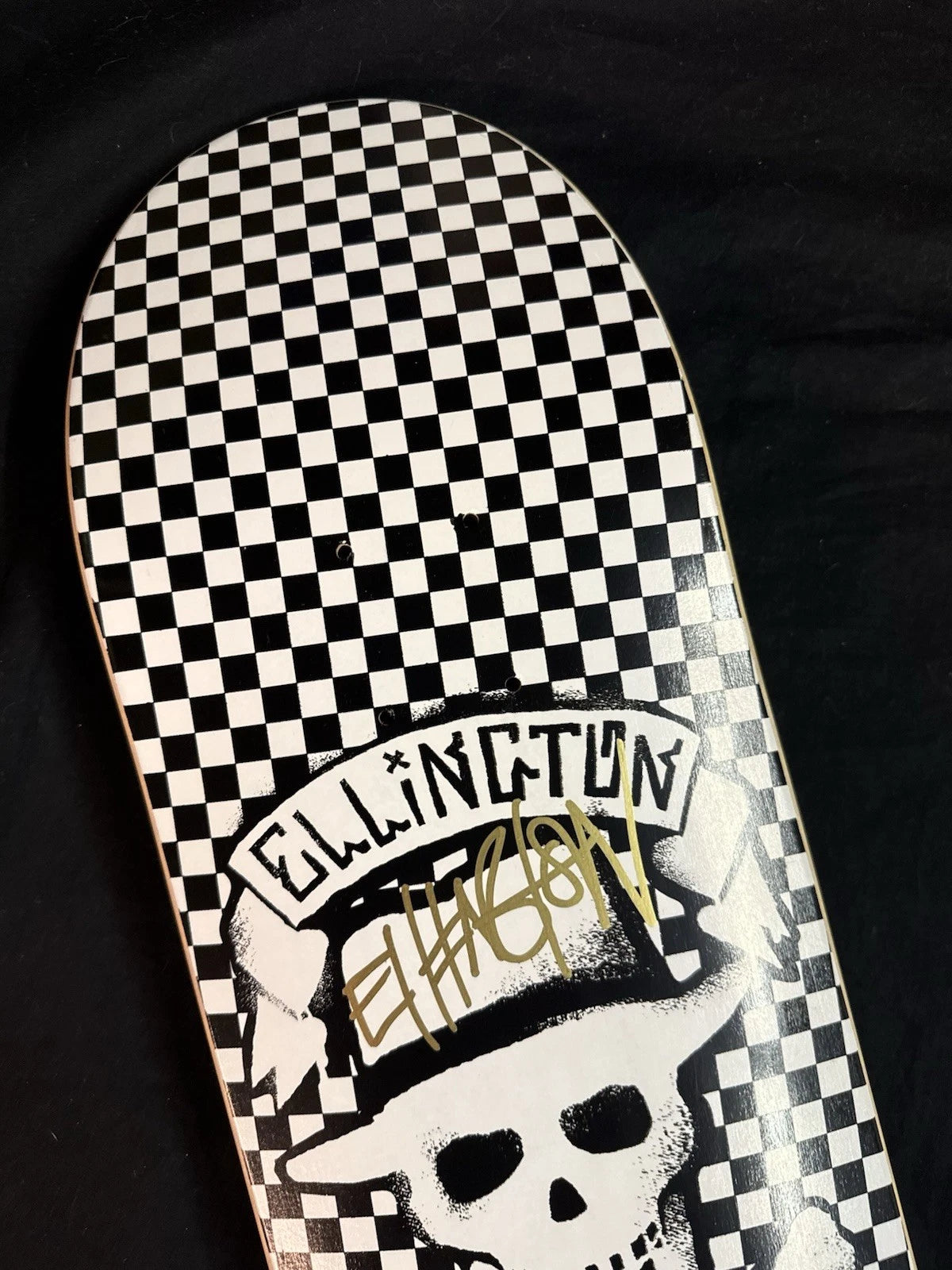 Signed Erik Ellington White Skull Cross Autographed Baker Skateboard Deck
