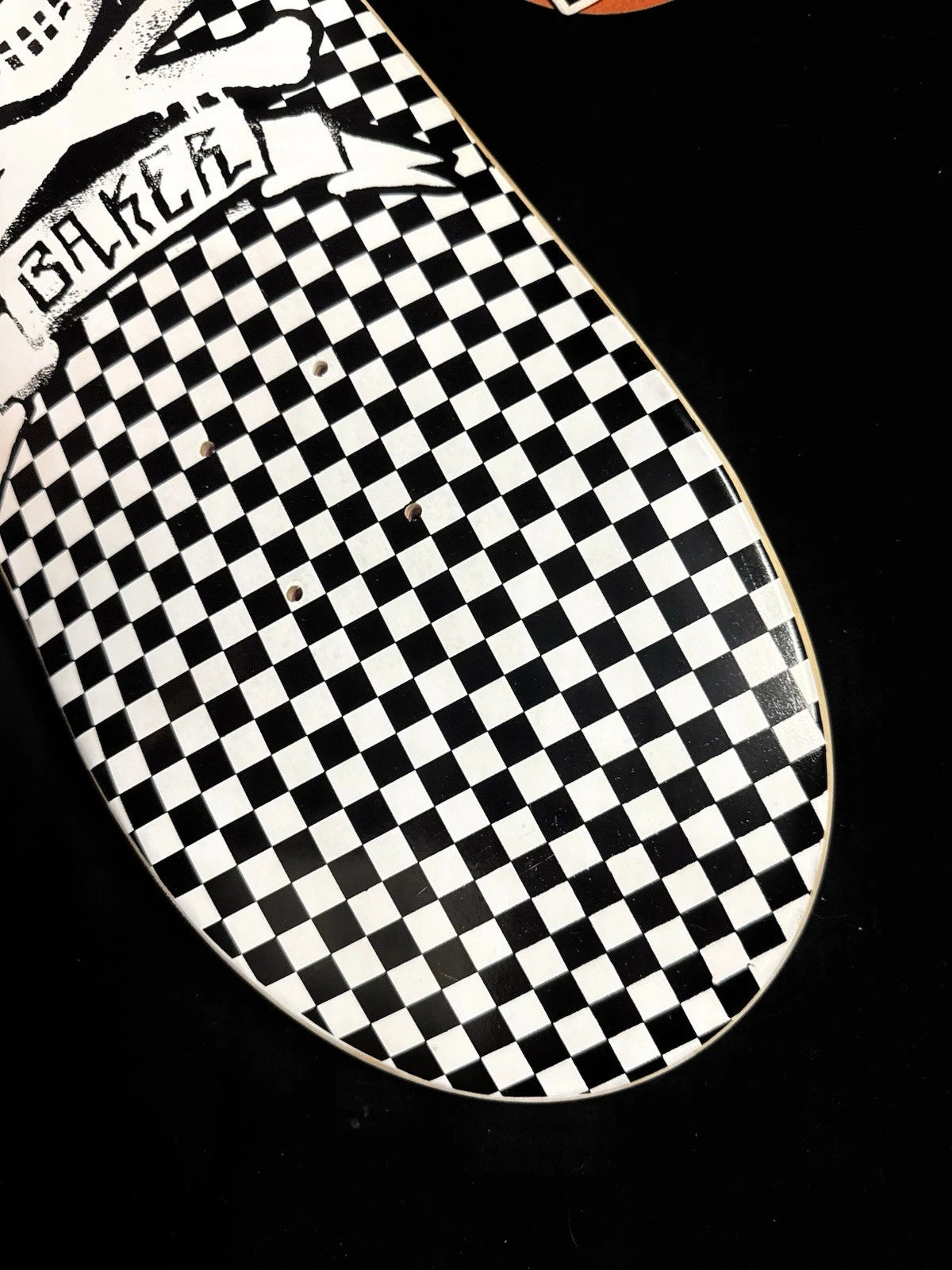 Signed Erik Ellington White Skull Cross Autographed Baker Skateboard Deck